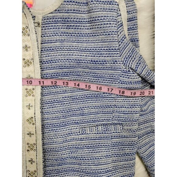 Vilagallo Tweed NWT Crop Embelished Luxury Artsey Preppy Twee Jacket 44/10 - Picture 13 of 16